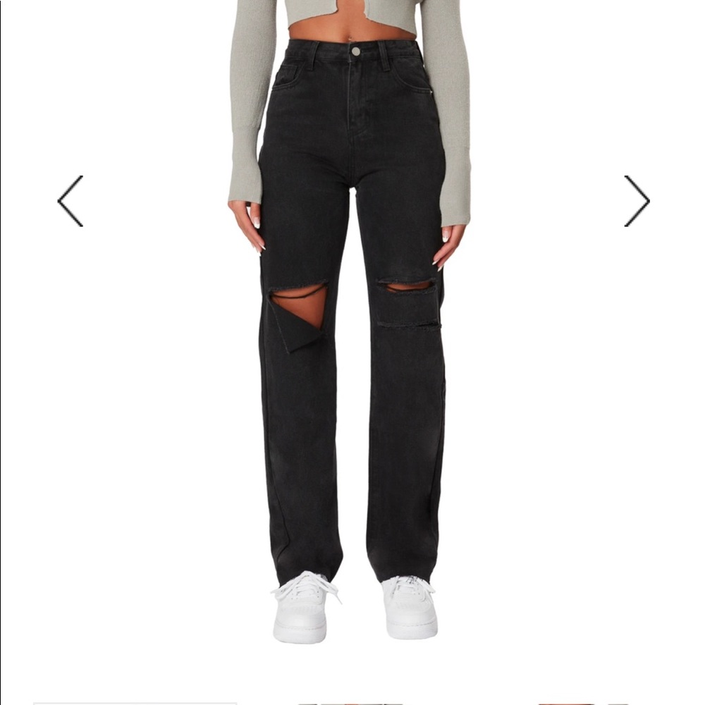 NWT distressed black denim